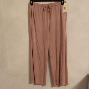 NWT Eileen Fisher Lounge Blush Pink Wide-Leg Relaxing Women’s Pants Size L